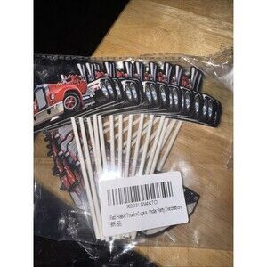 Red Heavy Truck Cupcake Toppers Set of 24 New